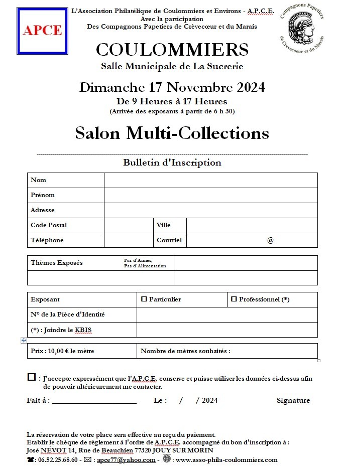 Bulletin d inscription 2024